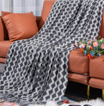 Soft Chenille Bohemian-Style Sofa Throw With Tassels - Image 2
