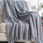 Soft Woven Throw Made From Natural-Colored Camel Hair