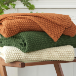 Chunky Cable-Knit Organic Cotton Vintage-Style Sofa Throw