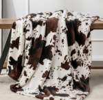 Cute Cow-Print Long-Pile Ultra-Soft Warm Throw Blanket - Image 2