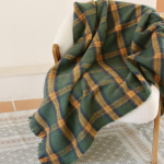 Soft Green Plaid Throw With Tassels (All-Season)