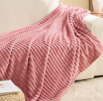 Soft And Fluffy Decorative Throw With 3d Striped Jacquard - Image 2