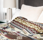 Alpaca Wool Throw With Aztec-Inspired Woven Pattern