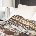 Alpaca Wool Throw With Aztec-Inspired Woven Pattern