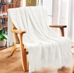 Lightweight, Breathable Knit Summer Throw With Tassels - Image 2
