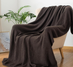 Soft, Fluffy Wool-Blend Cable-Knit Sofa Throw