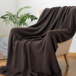 Soft, Fluffy Wool-Blend Cable-Knit Sofa Throw